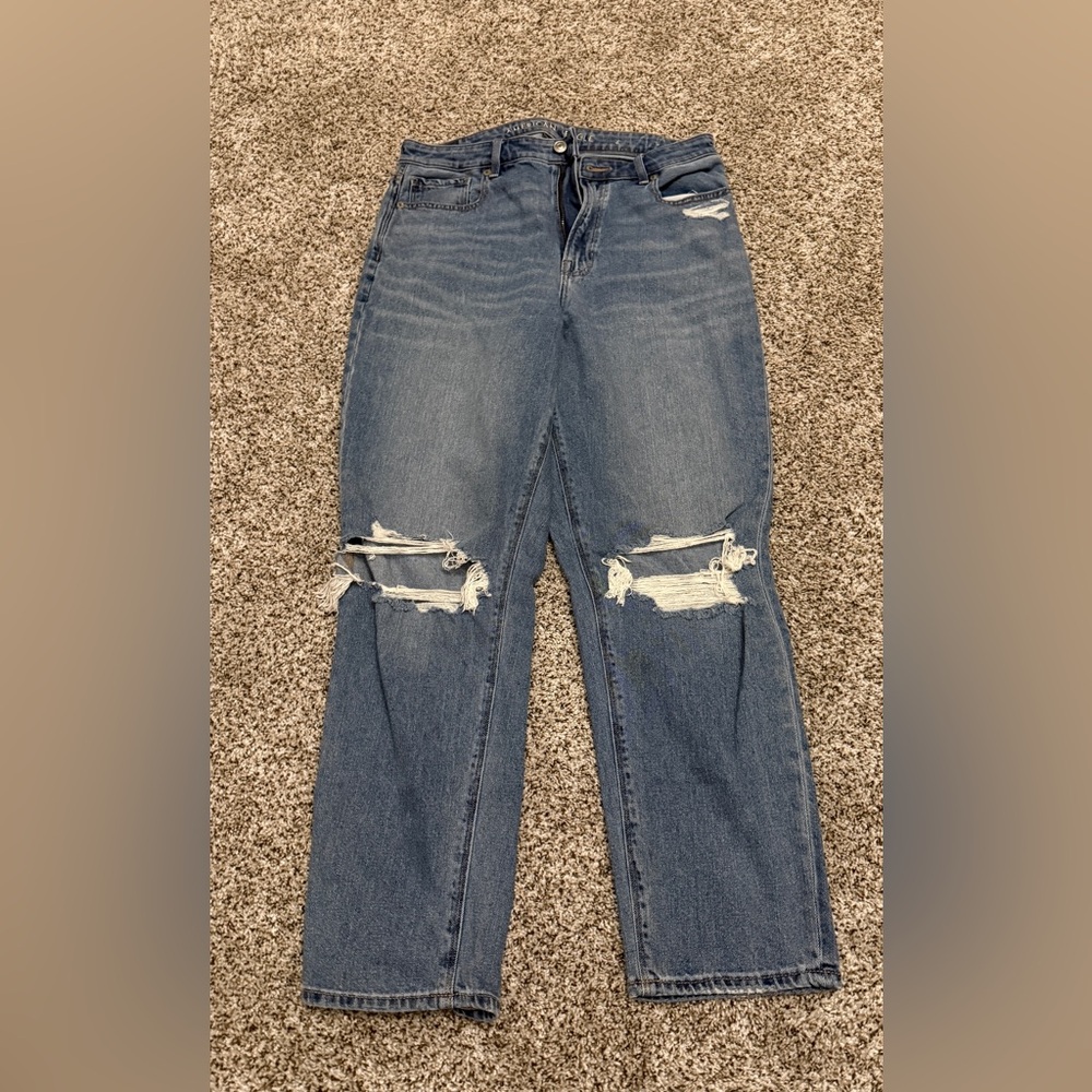 American Eagle distressed mom jeans